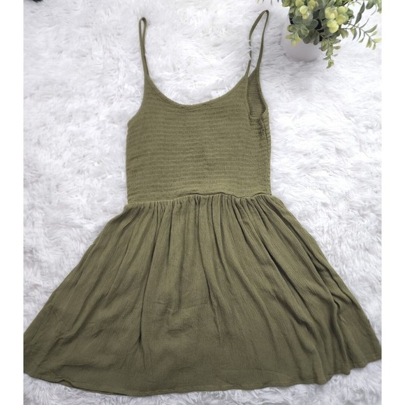 [499] Forever 21 Green Shirred Boho Cami Dress - Picture 9 of 9